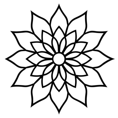 çiçek mandala simgesi, özet biçimi