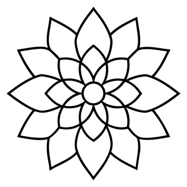 Lotus çiçeği mandala simgesi, özet biçimi