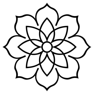 Çiçek ikonu vektör illüstrasyonu. süslü mandala