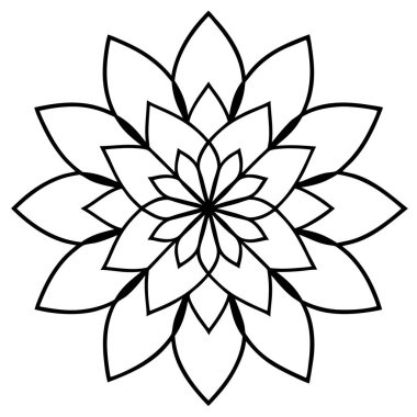 Yuvarlak bir süs şeklinde vektör mandala.