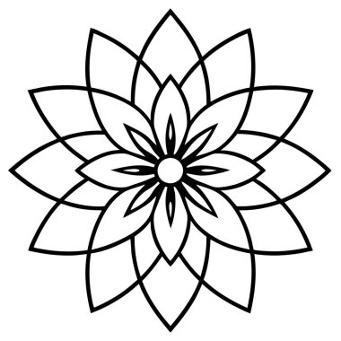 çiçek süslü mandala ikon vektör illüstrasyonuName