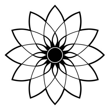 siyah ve beyaz çiçek mandala