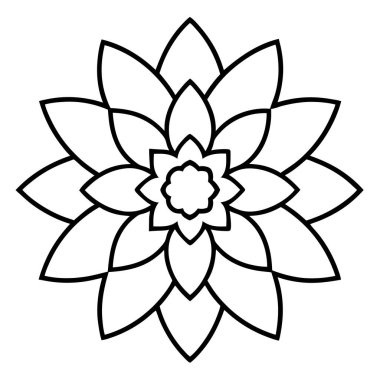 güzel çiçek simgesi, çizgi tasarımı