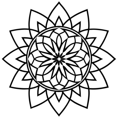 Mandala süsü siyah beyaz