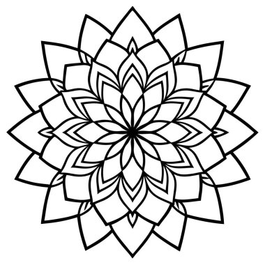 vektör mandala siyah-beyaz süslemesi