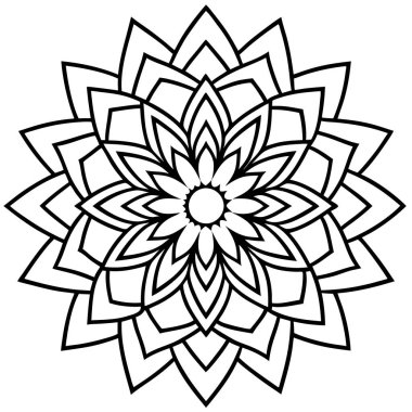 Siyah beyaz vektör mandala