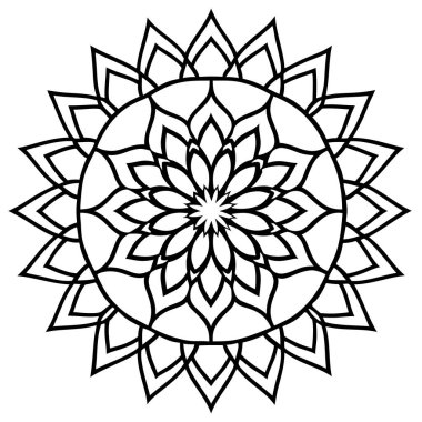 Mandala deseni beyaz izole