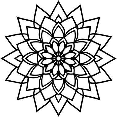 Beyaz arkaplanda mandala deseni