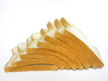 Beyaz ekmek, beyaz bir arka plan üzerinde izole.