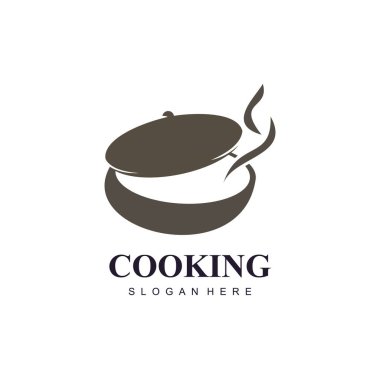 Yaratıcı element kavramına sahip aşçılık logosu tasarımı vektör çizimi