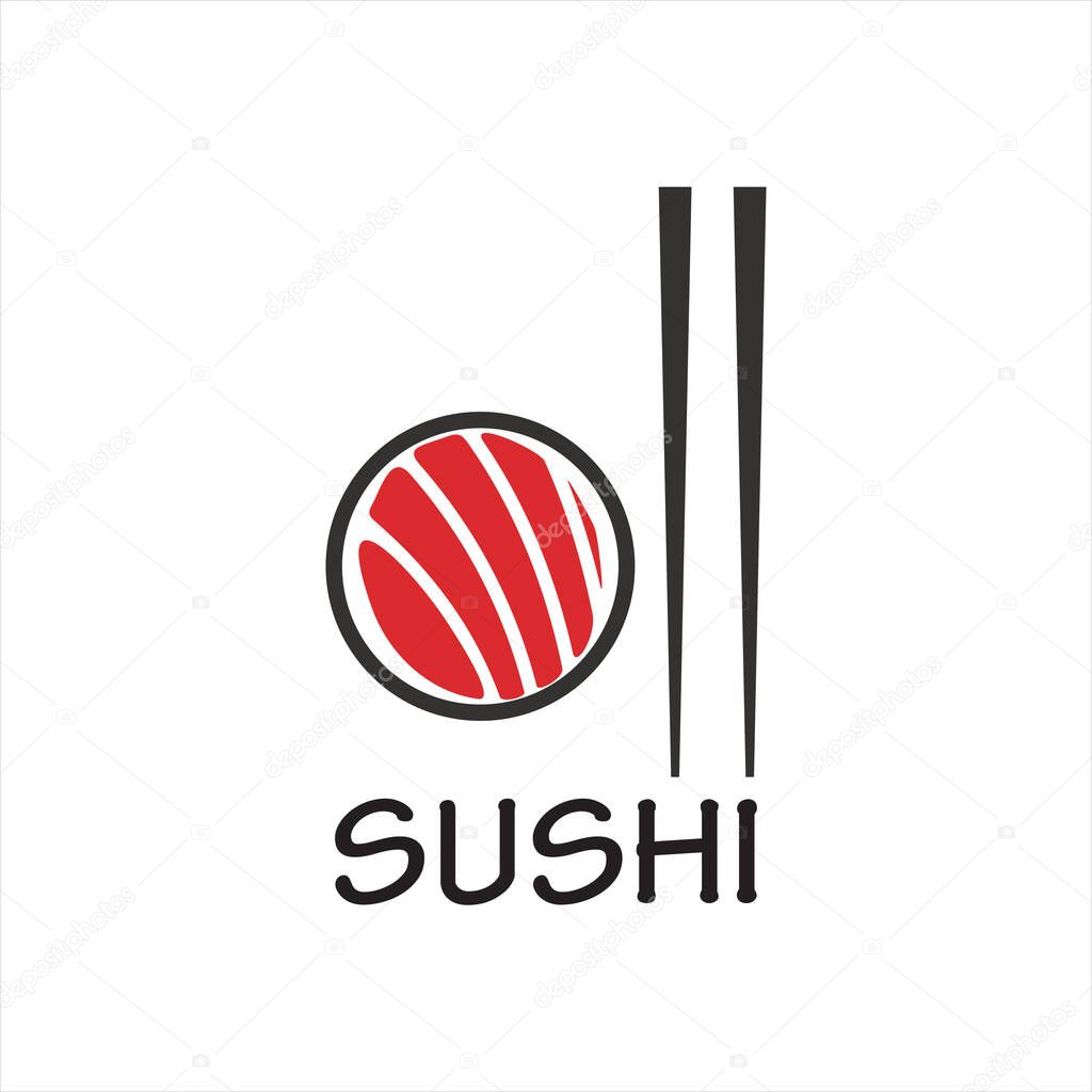 Vector sushi  restaurant logo design inspiration template