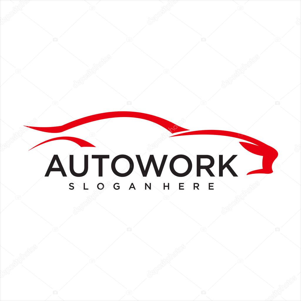 Gradient car service modern logo template