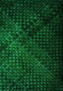 Mutfak sunumları, menüler, taze yiyecekler, el yapımı yemekler ve restoranların internet siteleri veya kartları için kırsal bitkisel yeşil fiber şebeke paspas arka planı. Ürün için boş masa örtüsü 