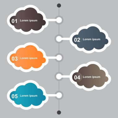 Dört renk vektör bulut simgesi kümesi