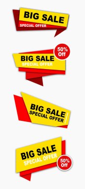 İndirimli etiket seti. Büyük koleksiyon. vektör.