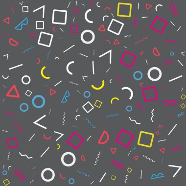 Farklı geometrik şekillere sahip kusursuz desen. vektör illüstrasyonu.