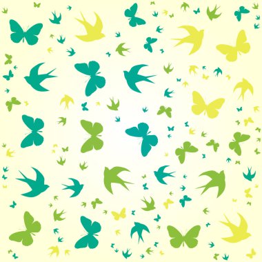 yeşil ve mavi kelebek pürüzsüz desen arkaplanı