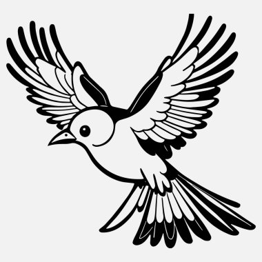 Kuş havada uçuyor.