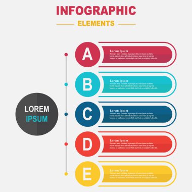 Dört renkli bilgi elementinin vektör illüstrasyonu