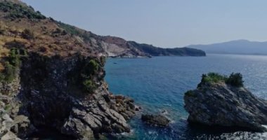 Güney Arnavutluk 'un güzel kıyıları, hava manzarası