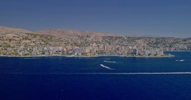 Beautiful Beaches Albanian Riviera Aerial View — Stock Video