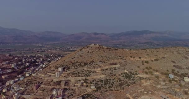 Piękny Widok Lotu Ptaka Miasto Saranda Albanii Widok Drona — Wideo stockowe