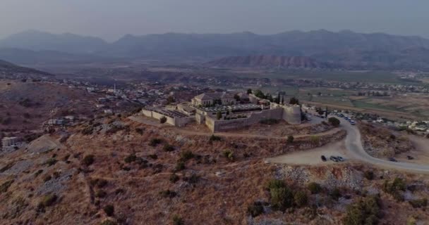 Arnavutluk Saranda Kentinin Güzel Hava Manzarası Insansız Hava Aracı Manzarası — Stok video