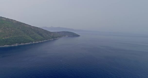 Summer Jonian Sea Aerial Vista Costa Con Playa Arena — Vídeo de stock