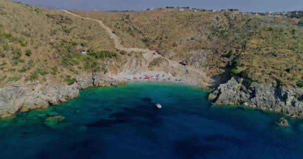 Aerial View Beautiful Mediterranean Coastline Albania — Stock Video