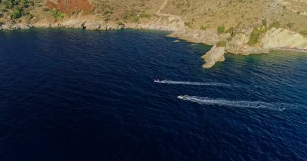 Escenografía Aérea Impresionante Del Dron Parte Sur Albania Mar Iónico — Vídeos de Stock