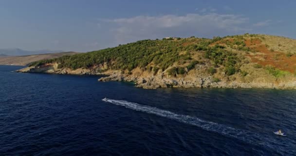 Beautiful Beaches Albanian Riviera Aerial View — Stock Video