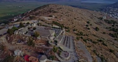 Cirokaster 'ın Arnavutluk' taki eski kenti. Hava görünümü