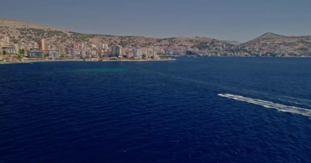Aerial View Beautiful Mediterranean Coastline Albania — Stock Video
