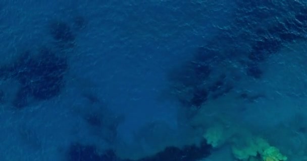 Summer Ionian Sea Aerial Coastline View Sandy Beach — Stock Video