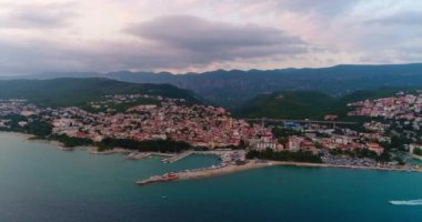 Aerial view of Adriatic coastline in Croatia