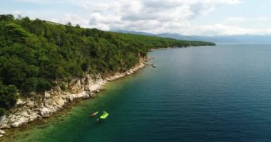 Aerial view of Adriatic coastline in Croatia