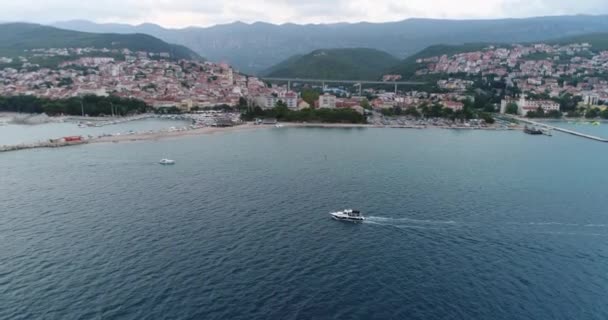 Magical Beautiful Peninsula Famous Croatian Coast Aerial View — Vídeos de Stock