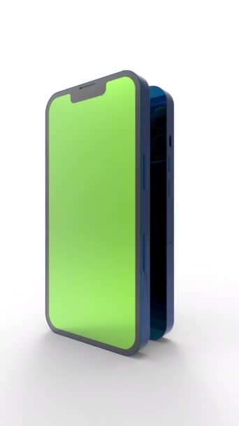 Smartphone Green Screen Zeitlupe Mit Weißem Hintergrund — Stockvideo