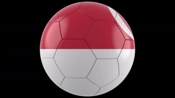 Bola Futebol Com Bandeira Singapura Fundo Transparente Canal Alfa Prores — Vídeo de Stock