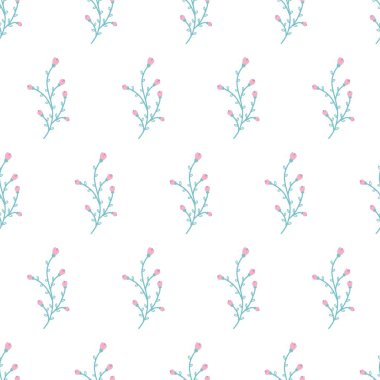 Çiçeksel elementlerin vektörsüz deseni