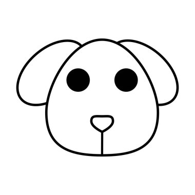 Beyaz arkaplanda köpek simgesi vektörü
