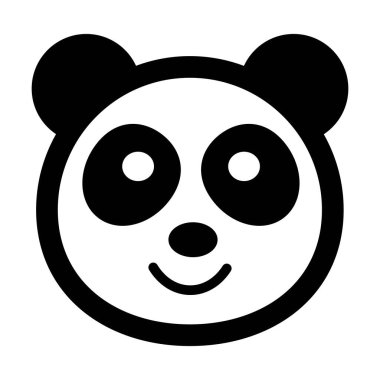Beyaz arkaplanda panda simgesi vektörü