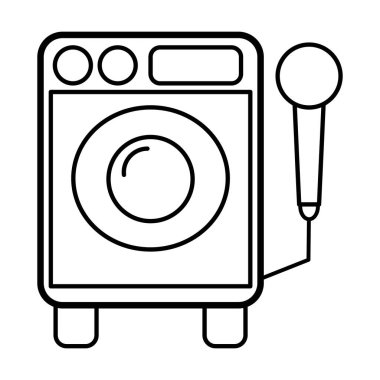 Beyaz arkaplanda müzik makinesi simgesi vektörü