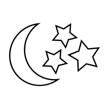 Beyaz arkaplanda ay simgesi vektörü