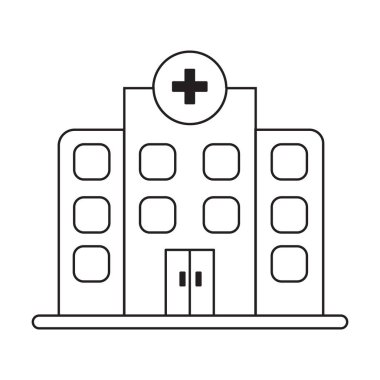 Beyaz arkaplanda hastane simgesi vektörü
