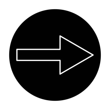 Beyaz arkaplanda sağ ok simgesi vektörü