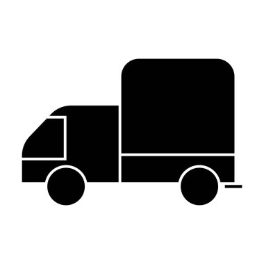beyaz arkaplanda kamyon simgesi vektörü