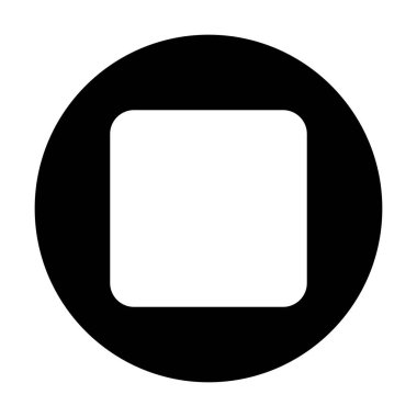 Beyaz arkaplanda düğme simgesi vektörünü durdur