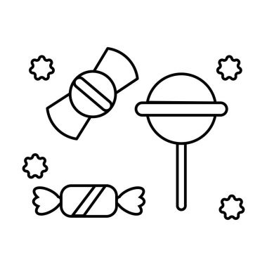 Beyaz arkaplanda şeker simgesi vektörü