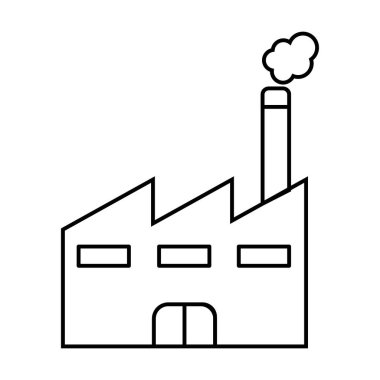 Beyaz arkaplanda fabrika simgesi vektörü